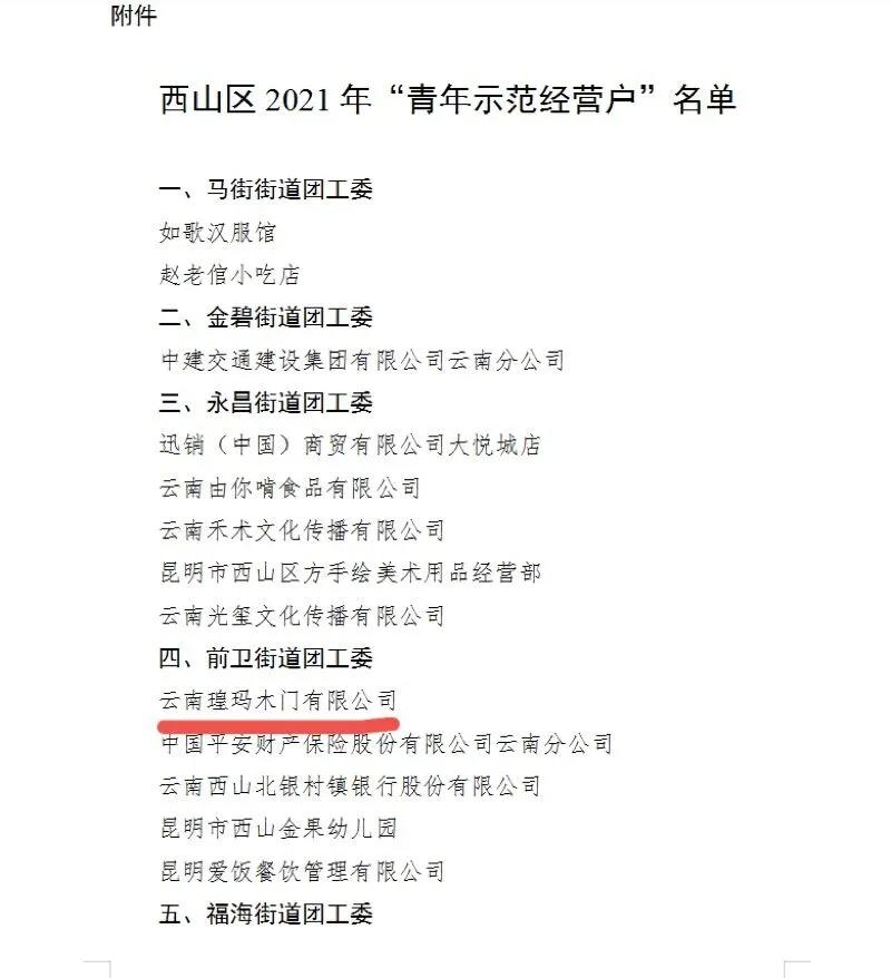 瑝瑪榮獲2021年&ldquo;青年示范經營戶&rdquo;