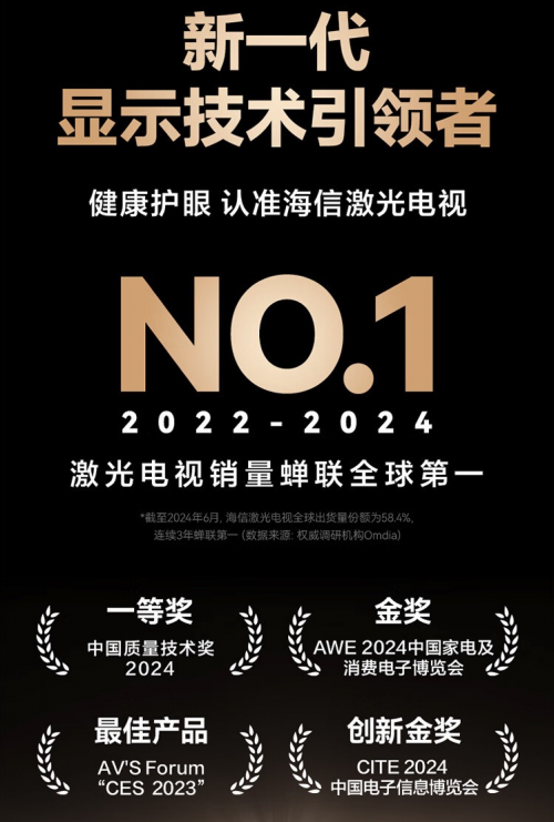 守護全家視力，就選海信激光電視，護眼觀影兩不誤！